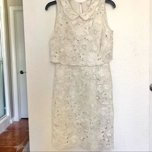 Whistles Ivory Lace Shift (Mini-Dress)